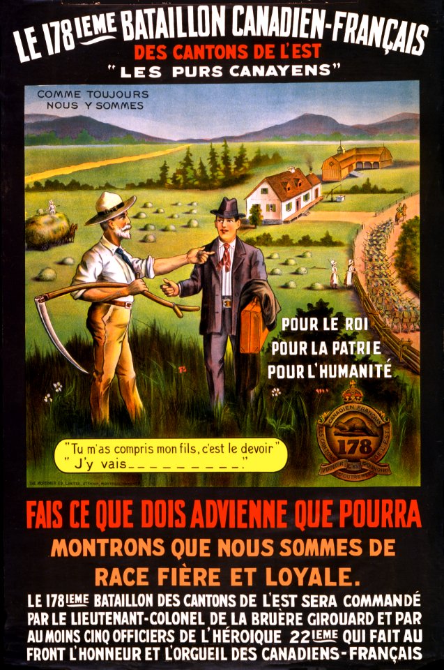 Le 178ieme Bataillon Canadien-Français des Cantons de l'Est, 1915.