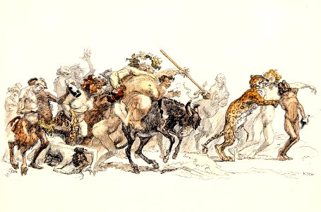 KLEY, Heinrich (1863-1945). 🇩🇪  Bacchanalian Procession.