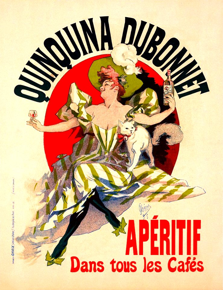 CHÉRET, Jules (1836-1932). 🇫🇷  Quiquina Dubonnet, Apéritif, 1898.