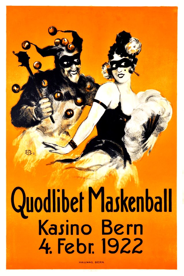 BOHM, Eric.  Quodlibet Maskenball, Kasino Bern, Feb. 4, 1922.