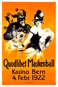 BOHM, Eric. Quodlibet Maskenball, Kasino Bern, Feb. 4, 1922.. Free illustration for personal and commercial use.