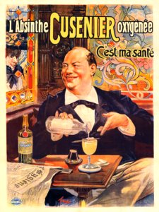TAMAGNO, Francisco (1851-1933).  L'Absinthe Cusenier Oxygénée, "C'est ma santé", 1896.