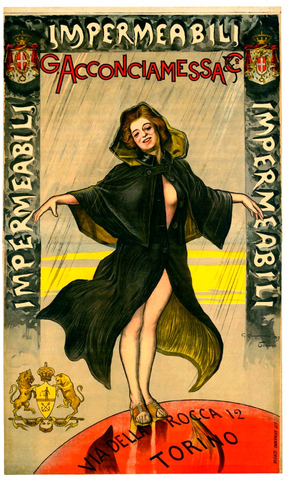 CARPANETTO, Giovanni Battista. 🇮🇹  Impermeabili G. Acconciamessa & Ci, Torino, 1897.
