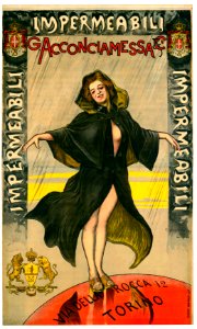 CARPANETTO, Giovanni Battista. 🇮🇹 Impermeabili G. Acconciamessa & Ci, Torino, 1897.. Free illustration for personal and commercial use.