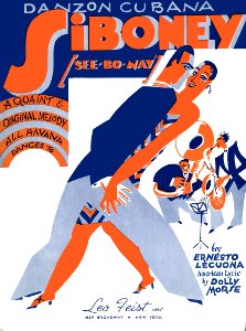Danzón Cubana, Siboney, sheet music, 1929.