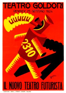 DEPERO, Fortunato. 🇮🇹 Teatro Goldoni, Il Nuovo Teatro Futurista, 1924.