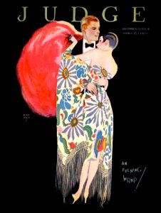 HOLMGREN, R. John (1897-1963).  🇺🇸  "An Evening Wrap", Cover of Judge magazine, Dec. 1926.