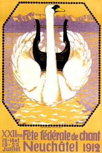 HARTUNG, Wilhelm (1879-1957).  XXIIme Fête Fédérale de Chant Neuchâtel, 1912.