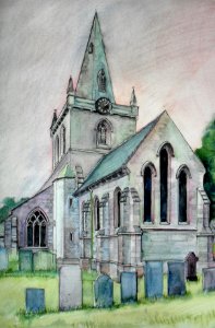 Whatton Village Church. Free illustration for personal and commercial use.