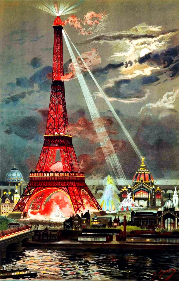 Eiffel Tower [Illuminated], c. 1889.