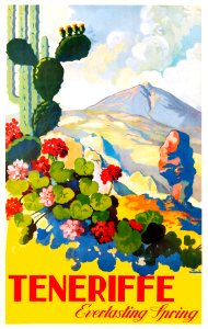 DAVÓ, J.  "Teneriffe", Everlasting Spring, travel poster.