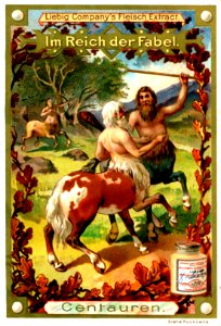 Liebig's Beef Extract "In the Realm of Fables", "Centaurs", 1896.. Free illustration for personal and commercial use.