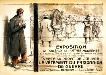 POULBOT, Francisque (1879-1946). Exposition de tableaux de maîtres modernes . . . vente au profit de l'oeuvre le vêtement du prisonnier de guerre. Galerie Georges Bernheim, 1916
