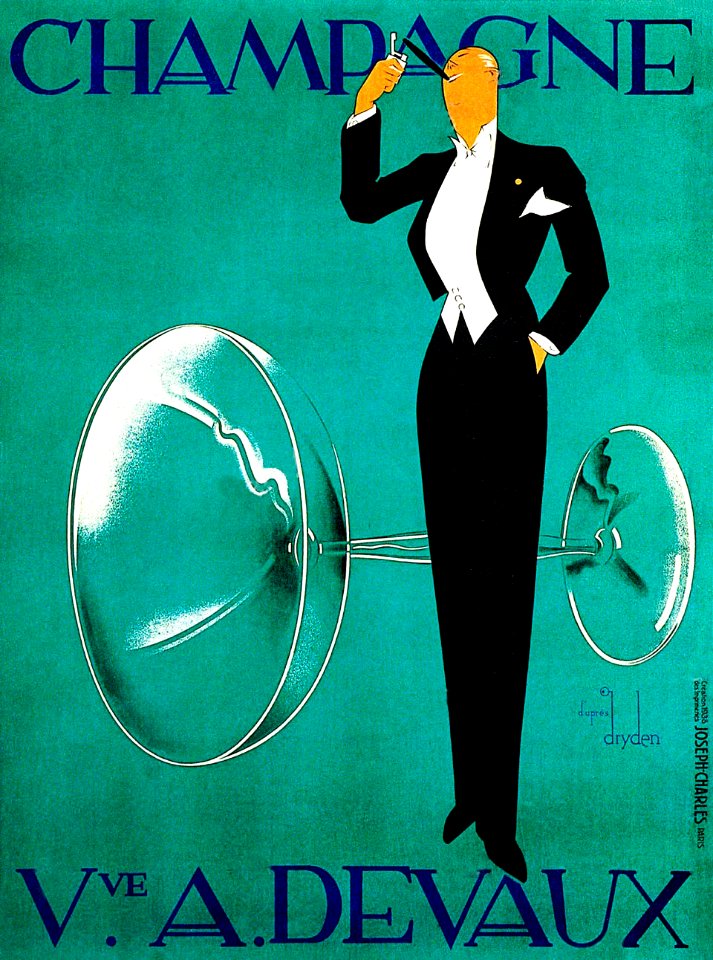 DRYDEN, Helen. 🇺🇸  Champagne Devaux, c. 1930s.