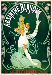 NOVER. Absinthe Blanqui, Nice, c. 1900s.. Free illustration for personal and commercial use.