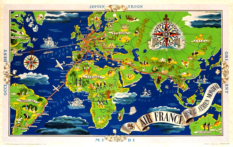 BOUCHER, Lucien.  Air France, réseau aérien mondial, 1937.