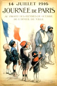 POULBOT, Francisque (1879-1946). Journée de Paris. 14 Juillet 1916. Au profit des oeuvres de guerre de l'Hôtel de Ville, 1916.