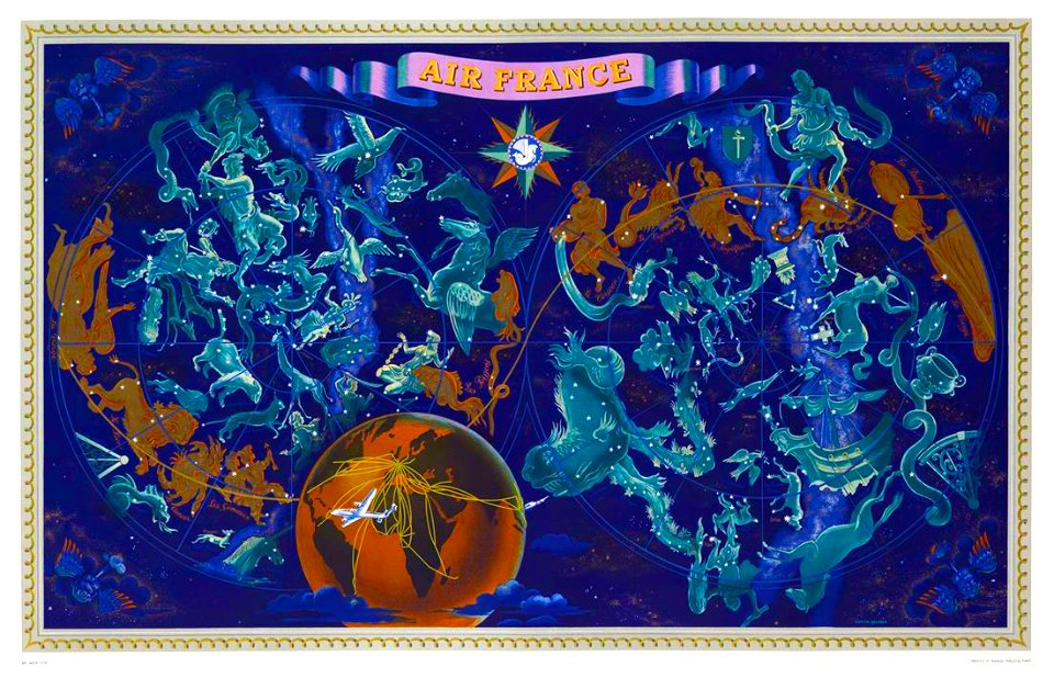 BOUCHER, Lucien.  Air France [zodiac map], 1953.
