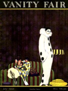BÓLIN, Guillermo. “La tristeza de Pierrot”, Vanity Fair, July 1920.. Free illustration for personal and commercial use.