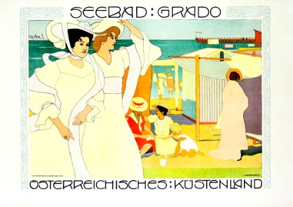 AUCHENTALLER, Josef Maria (1865-1949).  Seebad Grado, Österreichisches Küstenland, 1906.