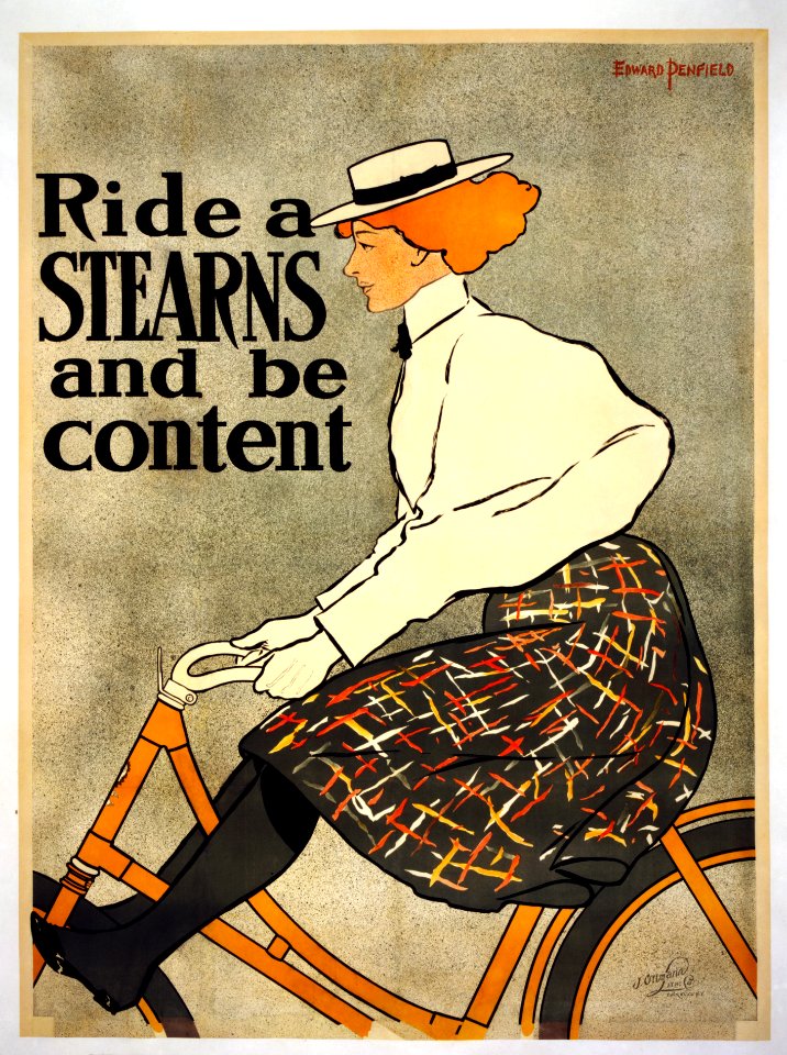 PENFIELD, Edward.  Ride a Stearns and be content, 1896.