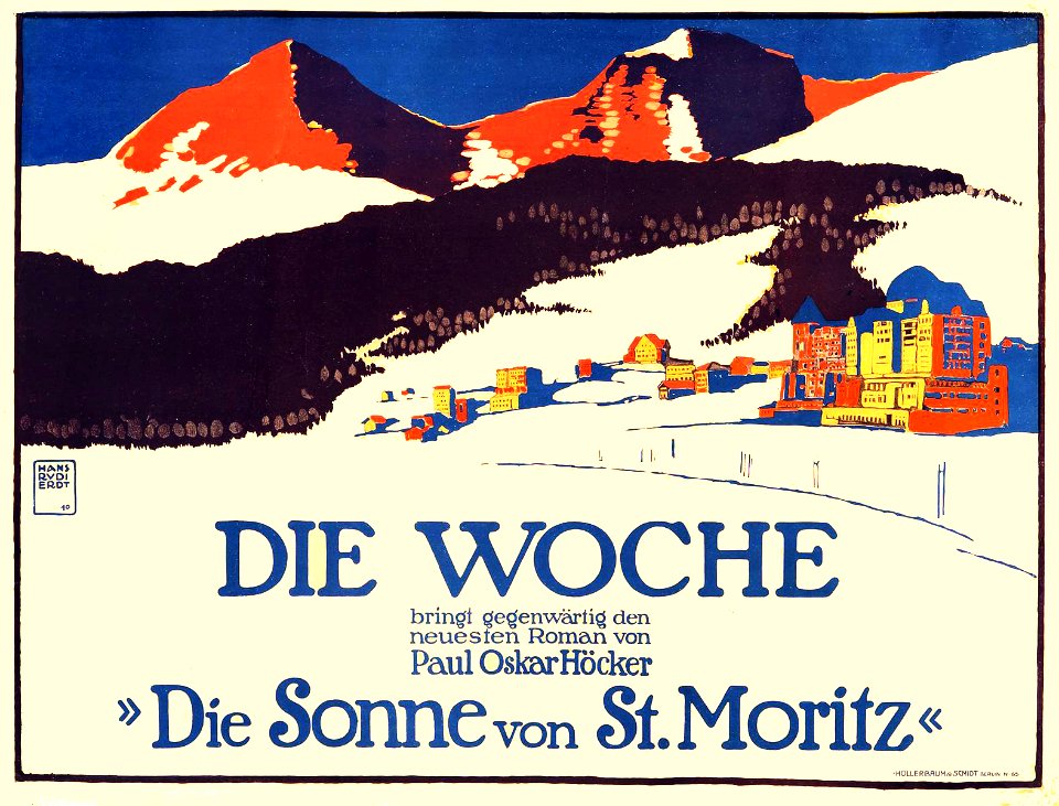 ERDT, Hans Rudi (1883-1918).  Die Woche, "Die Sonne von St. Moritz", 1910.