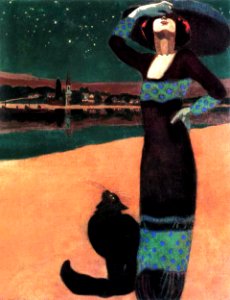 FARAGÓ, Géza. Woman with Cat, 1908