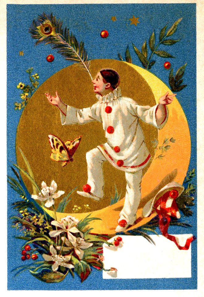 [Pierrot postcard], c. 1900s.