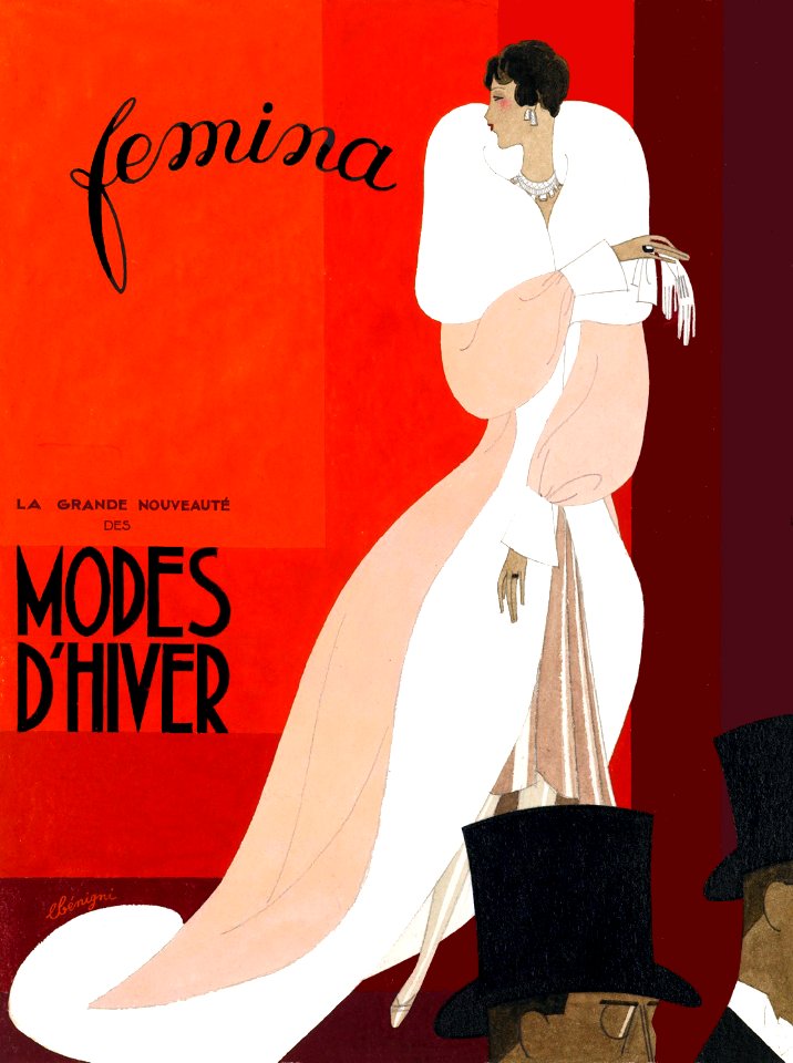 BENIGNI, Léon (1892-1948). Cover of Femina magazine, c. 1920s.