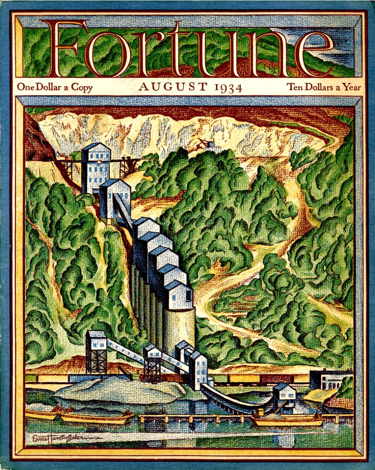 BAKER, Ernest Hamlin.  Cover of Fortune Magazine, Aug. 1934.