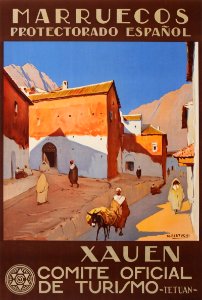 BERTUCHI, M. Marruecos Protectorado español, Xauen, c. 1930s.. Free illustration for personal and commercial use.