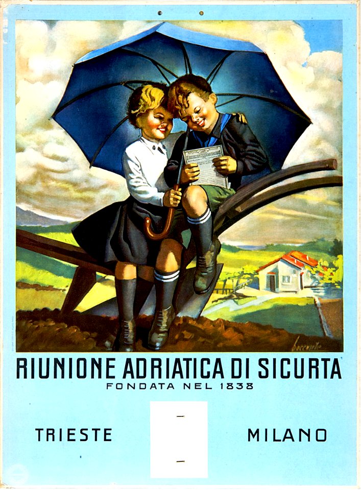 BOCCASILE, Gino (1901-1952).  🇮🇹  Calendar, Riunione Adriatica di Sicurta, 1934.