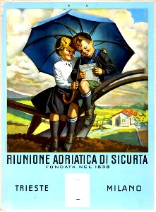 BOCCASILE, Gino (1901-1952). 🇮🇹 Calendar, Riunione Adriatica di Sicurta, 1934.. Free illustration for personal and commercial use.