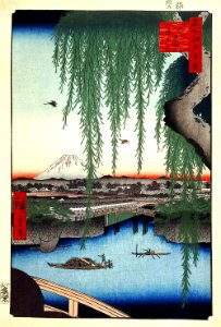 HIROSHIGE, Utagawa (1797-1858). 🇯🇵  Yatsumi-no hashi Bridge.