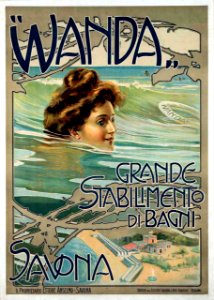 TERZI, Aleardo. "Wanda", Grande Stabilimento di Bagni, Savona.. Free illustration for personal and commercial use.