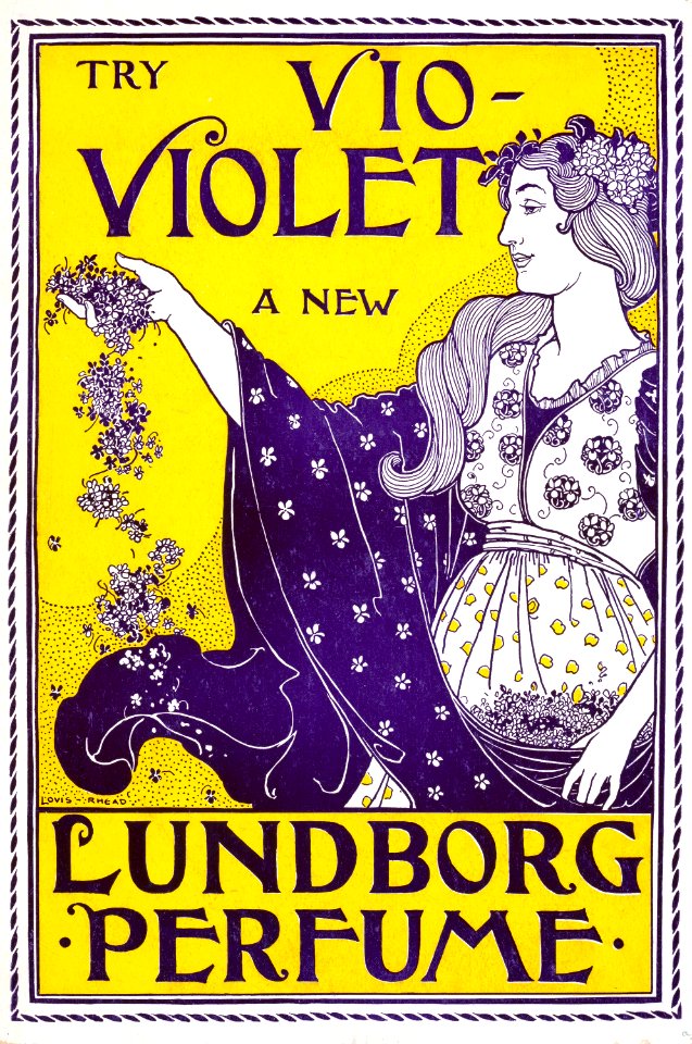 RHEAD, Louis (1857-1926).  Try Vio-Violet, a New Lundborg Perfume, 1894.