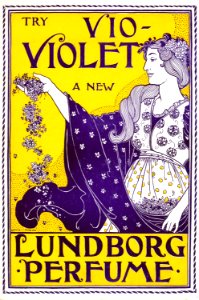 RHEAD, Louis (1857-1926). Try Vio-Violet, a New Lundborg Perfume, 1894.. Free illustration for personal and commercial use.