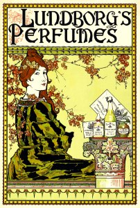 RHEAD, Louis (1857-1926). Lundborg's Perfumes, c. 1894.. Free illustration for personal and commercial use.