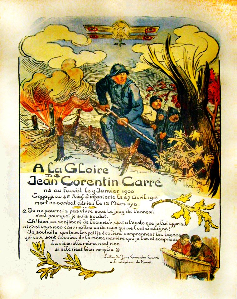 PROUVÉ, Victor. 🇫🇷 À la Gloire de Jean Corentin Carré, 1919.