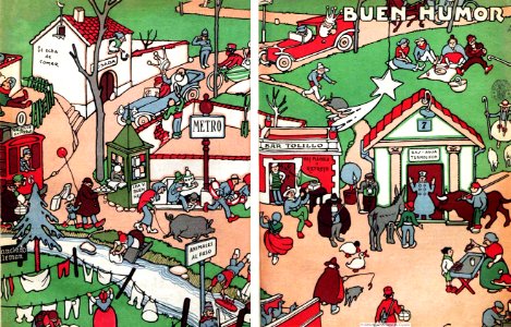 Back cover and Front cover of Buen Humor, 1921.. Free illustration for personal and commercial use.