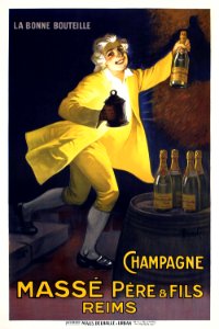 AUZOLLE, Marcellin.  Champagne Massé, La Bonne Bouteille, c. 1925.