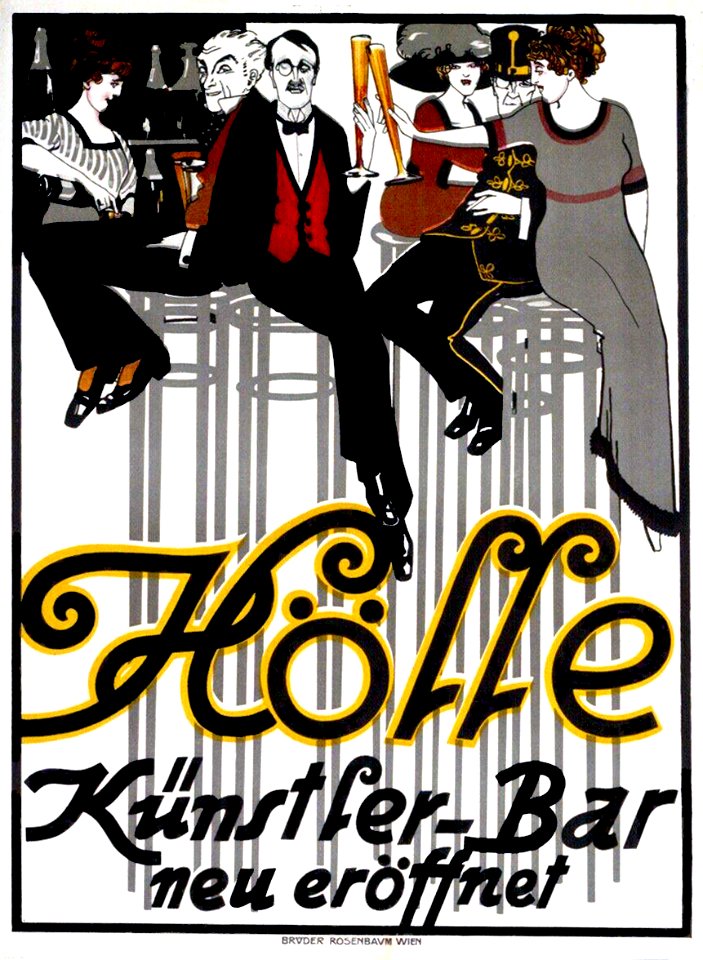LEFLER, Heinrich. 🇦🇹 Hölle, Künstler-Bar, c. 1910.