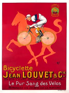 MICH (Michel Liebeaux, 1881-1923).  Bicyclette Jean Louvet & Cie, Le Pur Sang des Vélos, c. 1920s.