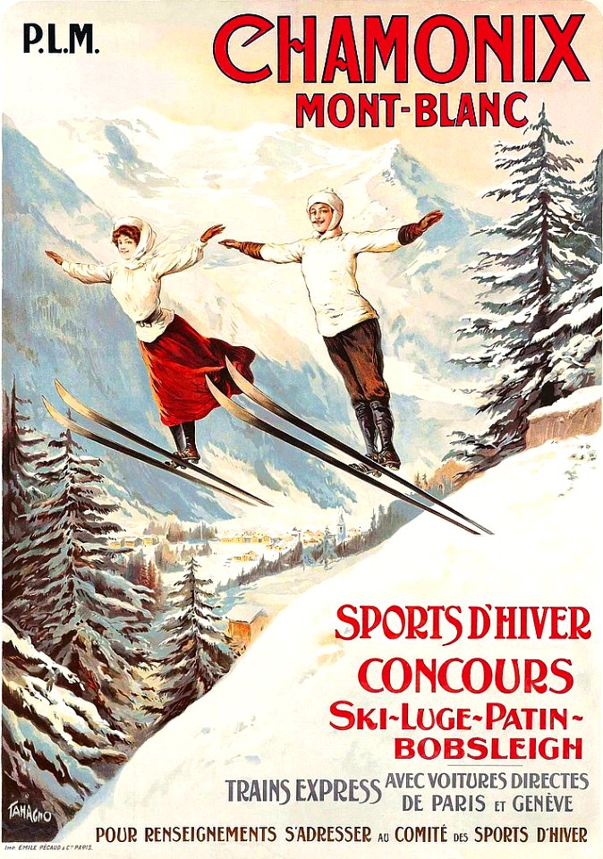 TAMAGNO, Francisco.  Chamonix, Mont-Blanc, Sports d'Hiver.