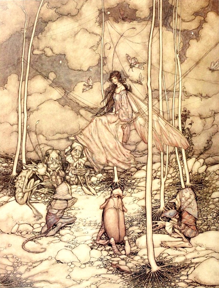RACKHAM Arthur (1867-1939).  🇬🇧  [fairy and friends], 1904.