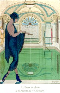 VALLÉE, Armand. L'Heure du bain, c. 1910s.. Free illustration for personal and commercial use.