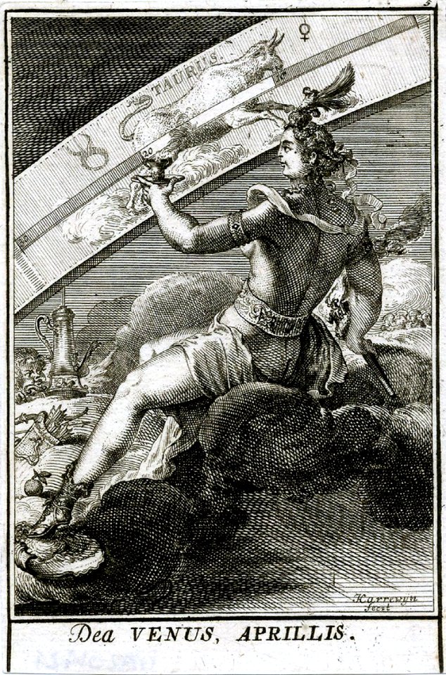 HARREWIJN, Jacobus. April-Venus-Aprillis, 1698.. Free illustration for personal and commercial use.