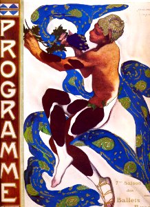 BAKST, Lev Samoilovich (Leon Bakst). Costume rendering for "The Afternoon Of A Faun", 1912.