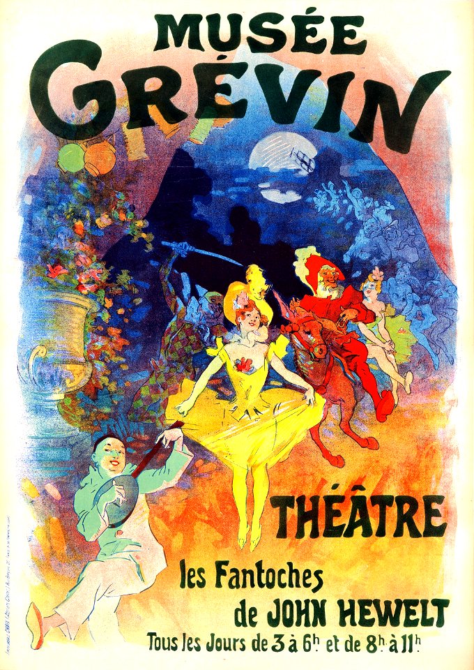 CHÉRET, Jules (1836-1932). 🇫🇷  Musée Grévin, Théâtre, Les Fantoches de John Hewelt, 1900.