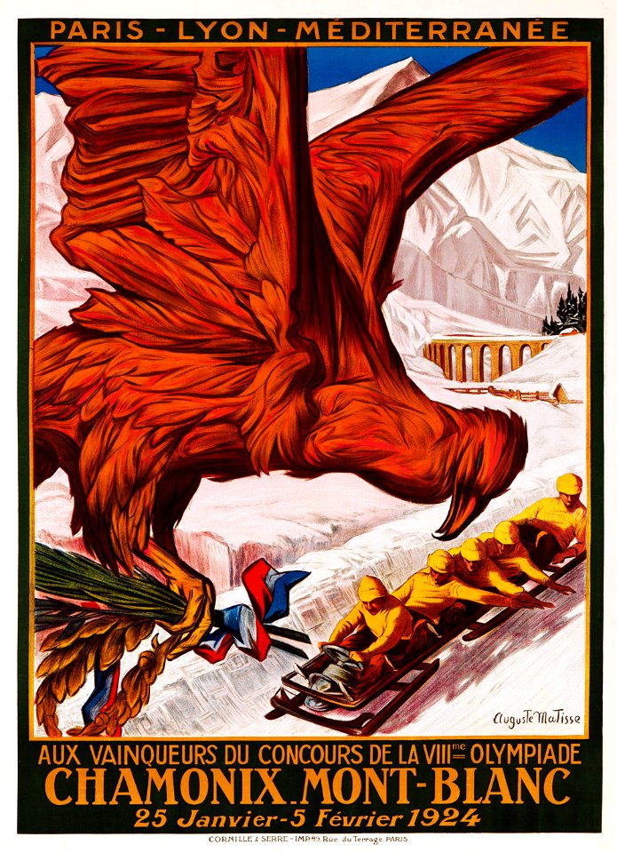 MATISSE, Auguste. 🇫🇷 VIII Olympiade, Chamonix, Mont-Blanc, 1924.